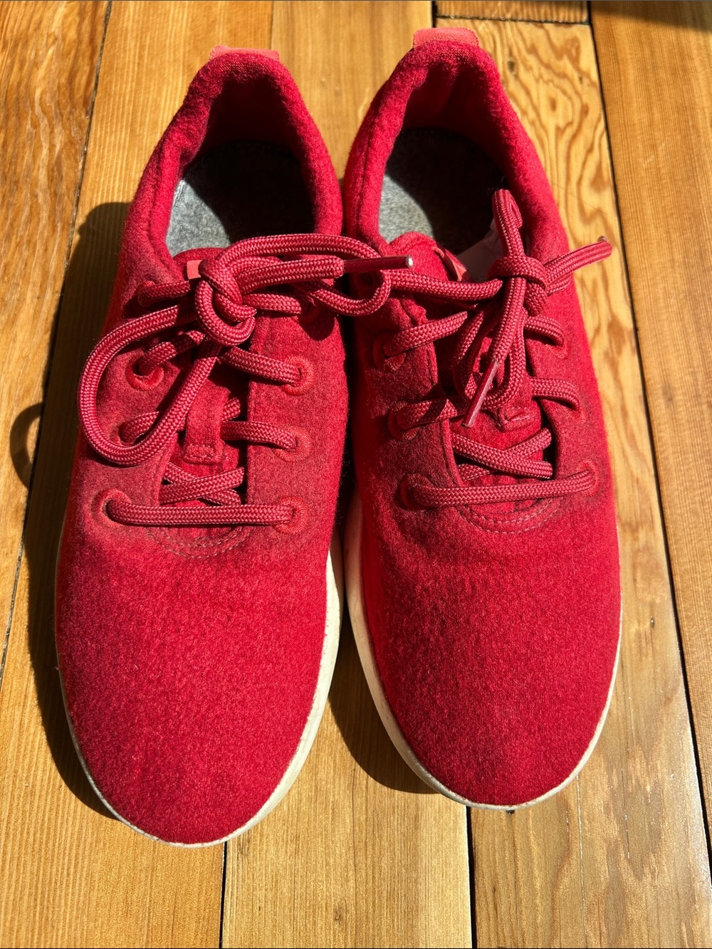 Allbirds Red Wool Sneaker Trainers - Lace-Up Casual Shoes